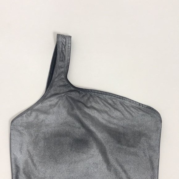 ISABEL MARANT Sage One Shoulder One Piece Swimsuit In Silver - Picture 2 of 8